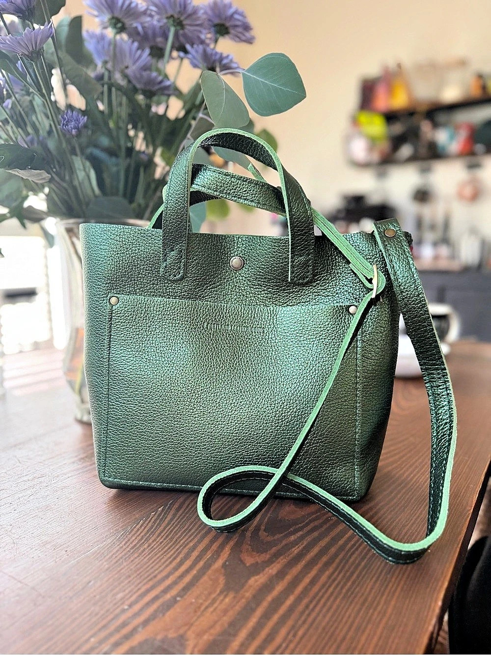 Portland Leather Goods Mini Tote Green
